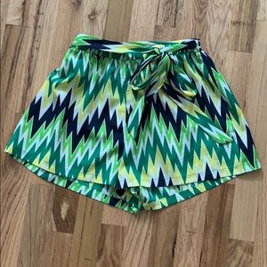 Green chevron shorts